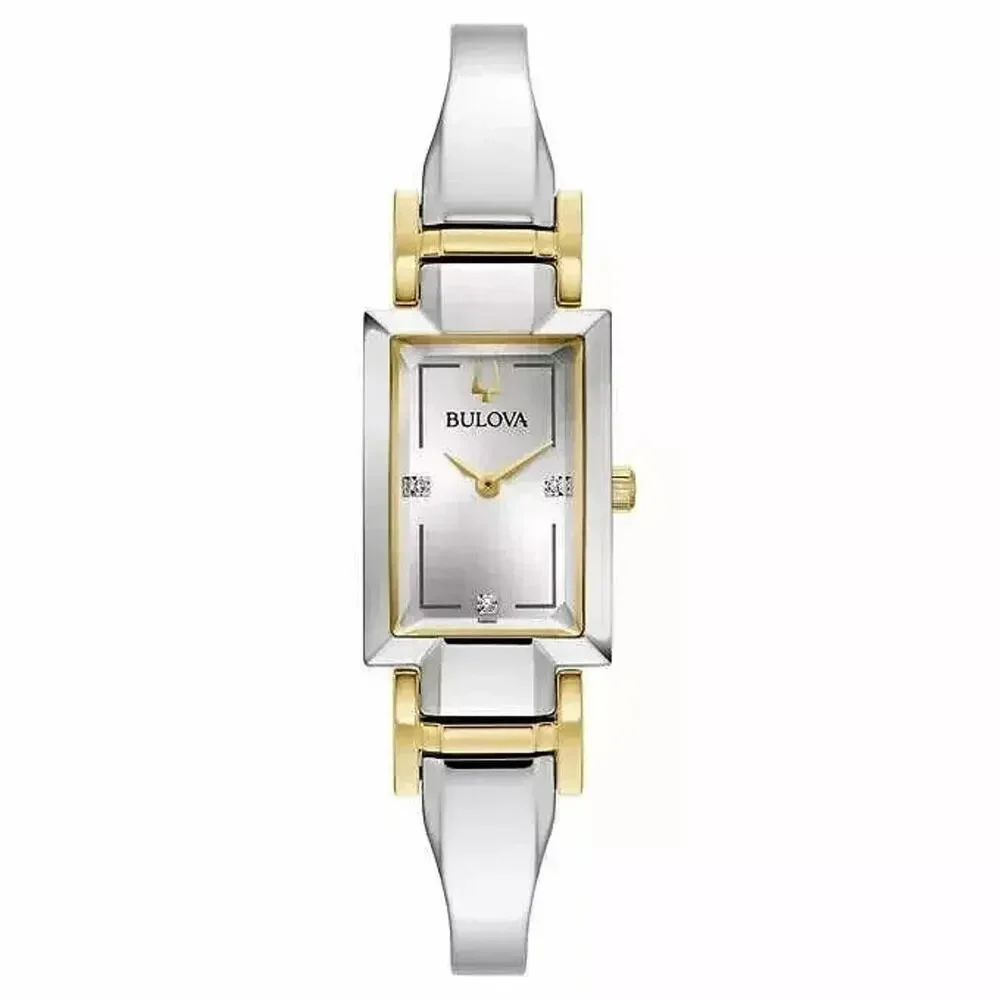 Bulova Classic Diamond Two-Tone Gold Stainless Steel Quartz Ladies Watch